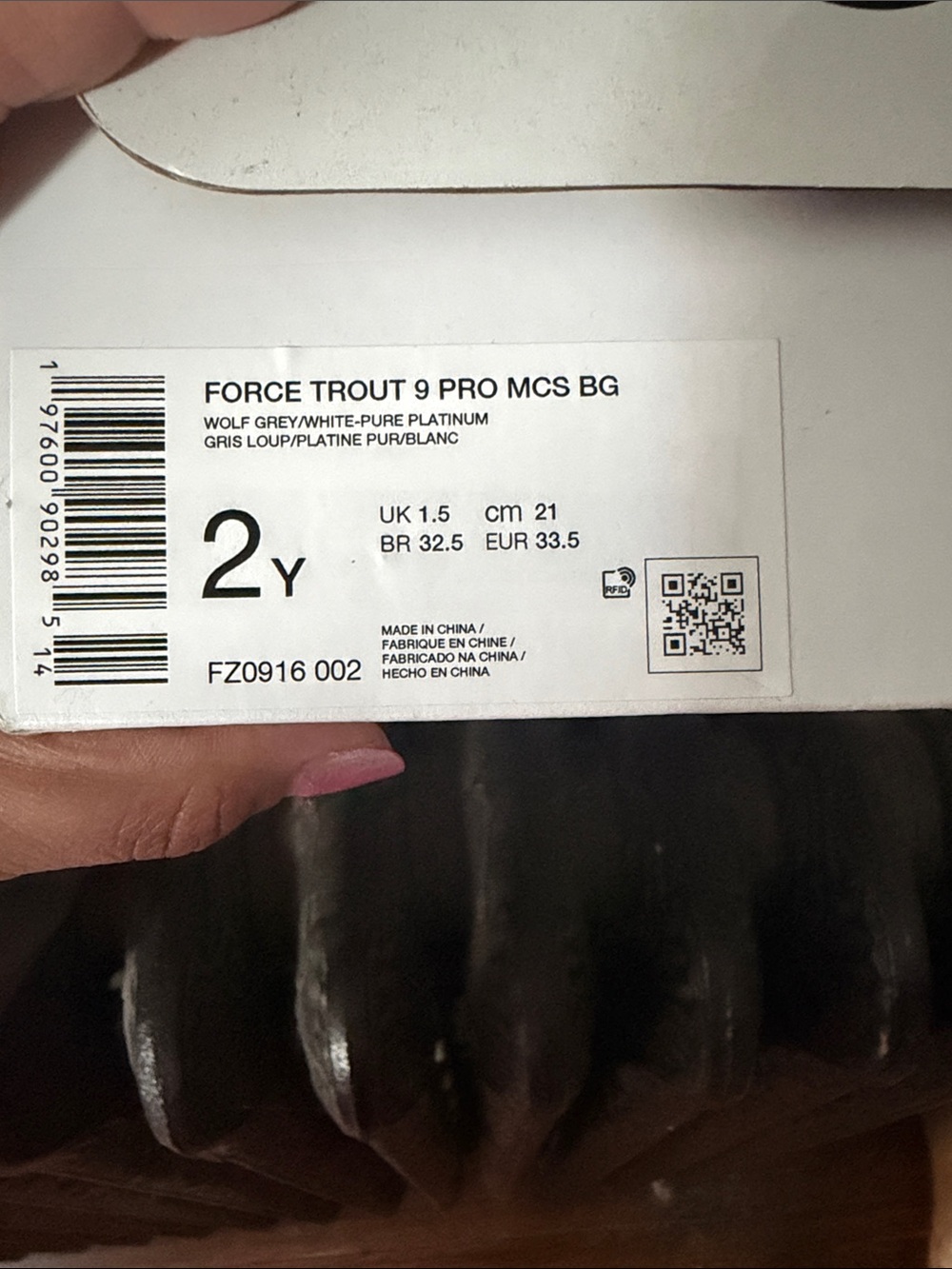 Nike Kids Force Trout 9 Pro MCS BG Gray and White Turf / Baseball Cleat Sneakers - Picture 12 of 12